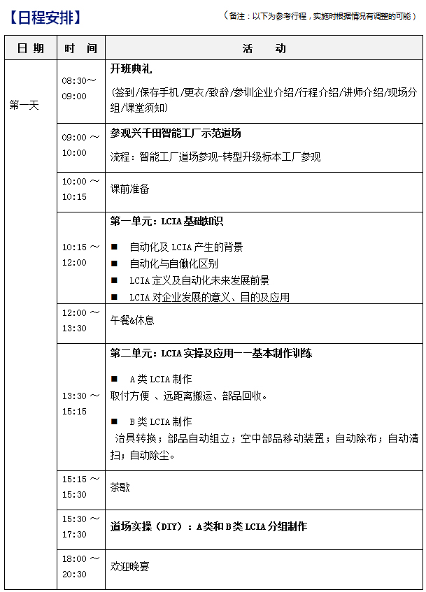 2018年12月份LCIA低成本自動(dòng)化課程招生啦！