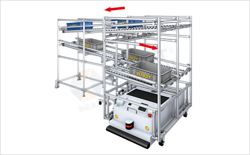 AGV周轉(zhuǎn)車(chē)+物料架(單側(cè)型)