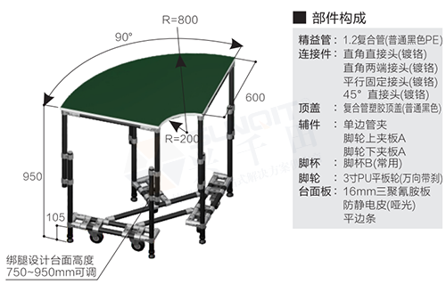 工作臺B(帶腳輪)