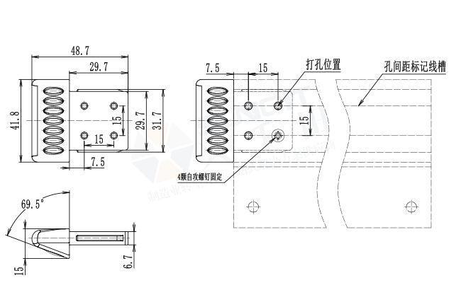 鋁合金擋邊導(dǎo)向塊